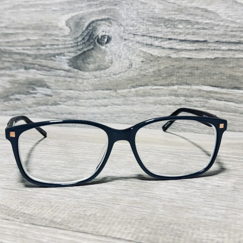 Zenni 636524 Eyeglass Frames Womens Blue Full Rim Square Optical Frames Only